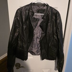 Black Rivet Faux Leather Jacket